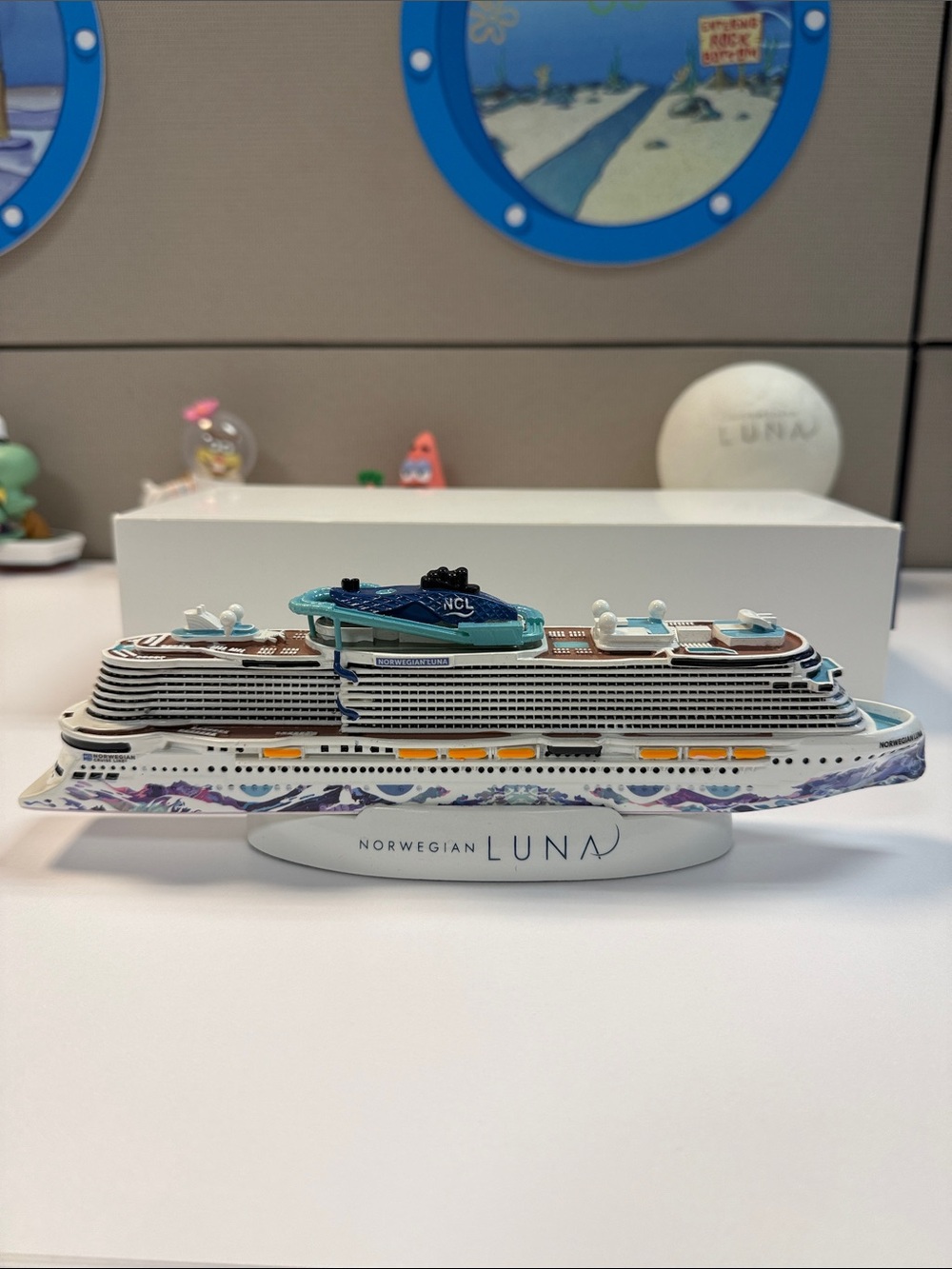 Norwegian Luna Cruise Ship Collectible Model - White & Blue purchase on NCL Luna